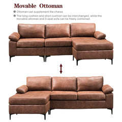 Haroldine 100.78" Wide Faux Leather Reversible Modular Sofa & Chaise