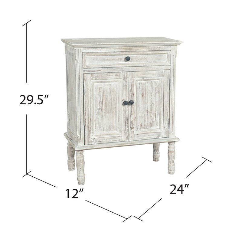 30'' Tall 2 - Door Accent Cabinet Comes in A Distressed Finish with A Wooden top Great for your Living Room, Perfect for Organize