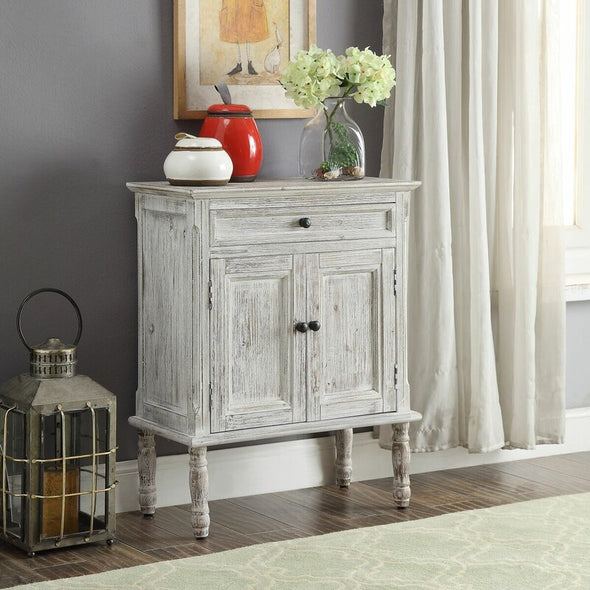 30'' Tall 2 - Door Accent Cabinet Comes in A Distressed Finish with A Wooden top Great for your Living Room, Perfect for Organize