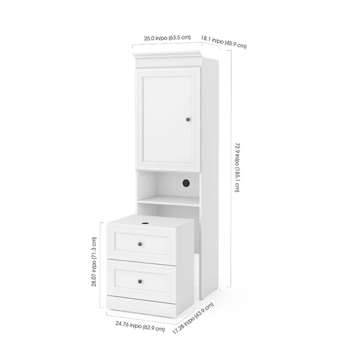 Harvill 72.9'' Tall 2 - Drawer Nightstand Multifunctional Space Perfect Organize