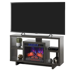 Weathered Gray Haslett TV Stand for TVs up to 65" with Fireplace Included