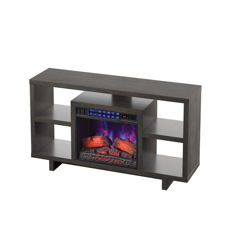 Haslett TV Stand for TVs up to 65" with Fireplace Included Weathered Gray