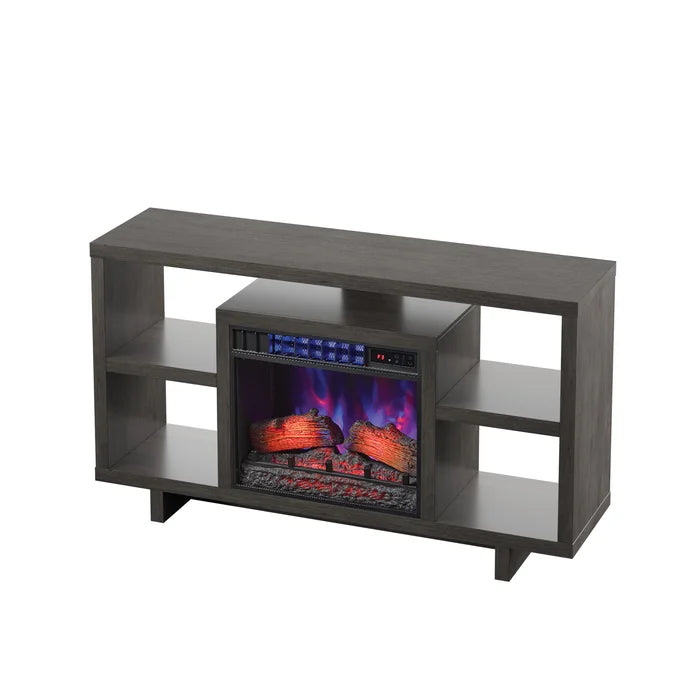Weathered Gray Haslett TV Stand for TVs up to 65" with Fireplace Included
