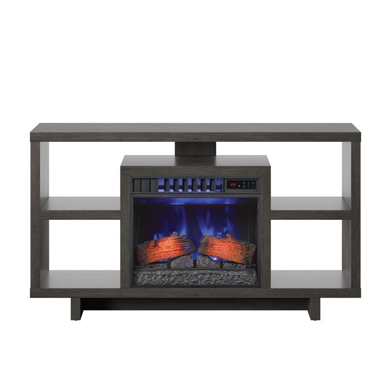 Haslett TV Stand for TVs up to 65" with Fireplace Included Weathered Gray