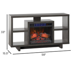 Haslett TV Stand for TVs up to 65" with Fireplace Included Weathered Gray