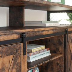 Hathorn TV Stand for TVs up to 65" Rustic Brown 2 Open Compartments