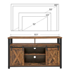 Hathorn TV Stand for TVs up to 65" Rustic Brown 2 Open Compartments