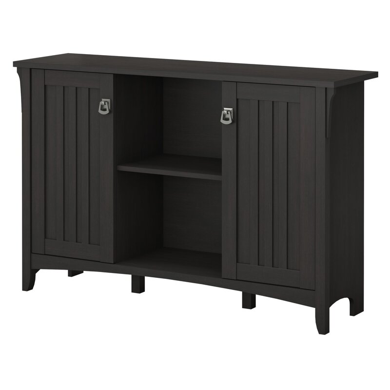 Vintage Black Haubert 46'' Wide Credenza Versatile Storage Cabinet