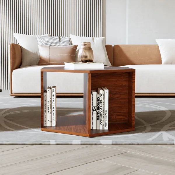 Haugen Hexagonal Multifunctional Coffee Table, Walnut