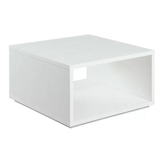 White Haught Floor Shelf 1 Coffee Table with Storage Cube Like Silhouette