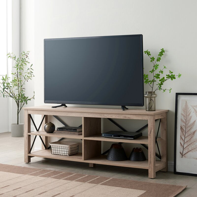 Hazelip TV Stand for TVs up to 70" White Oak Strong Geometric Lines