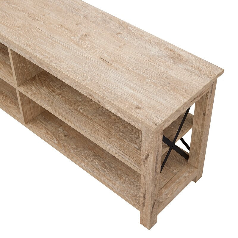 Hazelip TV Stand for TVs up to 70" White Oak Strong Geometric Lines