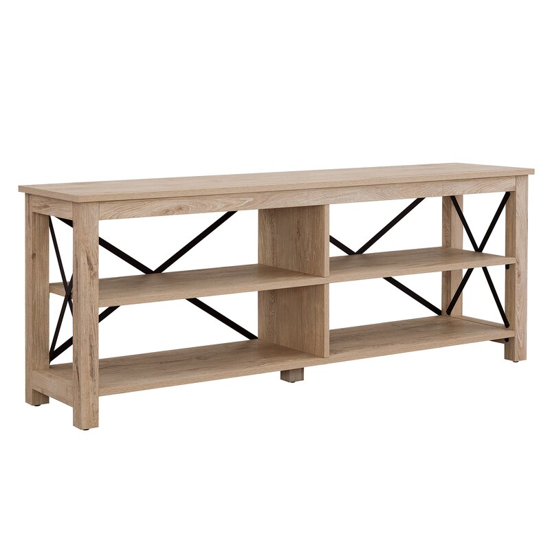 Hazelip TV Stand for TVs up to 70" White Oak Strong Geometric Lines