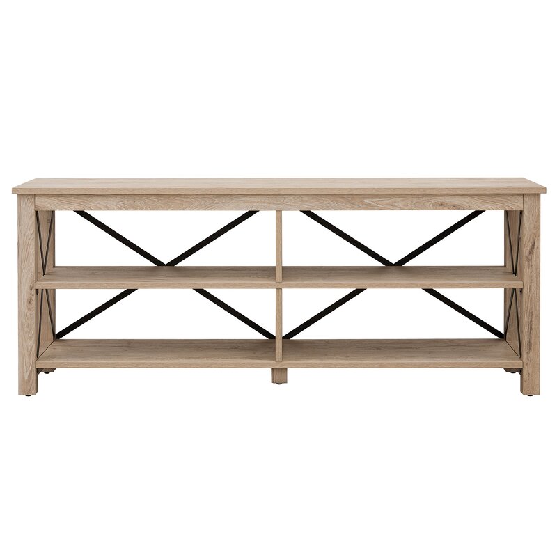 Hazelip TV Stand for TVs up to 70" White Oak Strong Geometric Lines