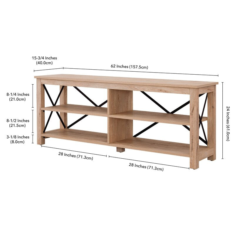Hazelip TV Stand for TVs up to 70" White Oak Strong Geometric Lines