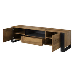 Oak/Gray TV Stand for TVs up to 85" Cable Management Perfect for Living Room Storage Space