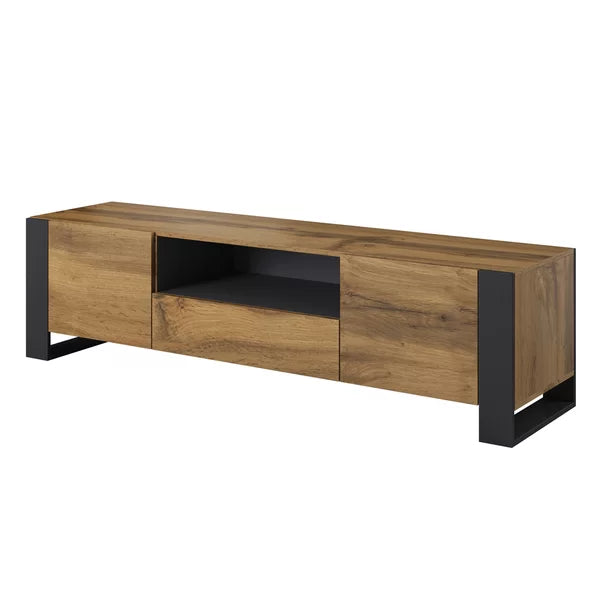 Oak/Gray TV Stand for TVs up to 85" Cable Management Perfect for Living Room Storage Space