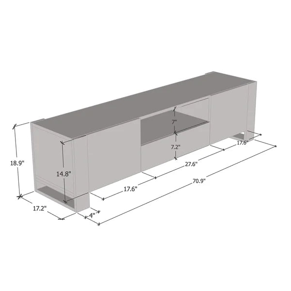 Oak/Gray TV Stand for TVs up to 85" Cable Management Perfect for Living Room Storage Space