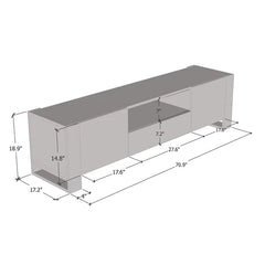Oak/Gray TV Stand for TVs up to 85" Cable Management Perfect for Living Room Storage Space