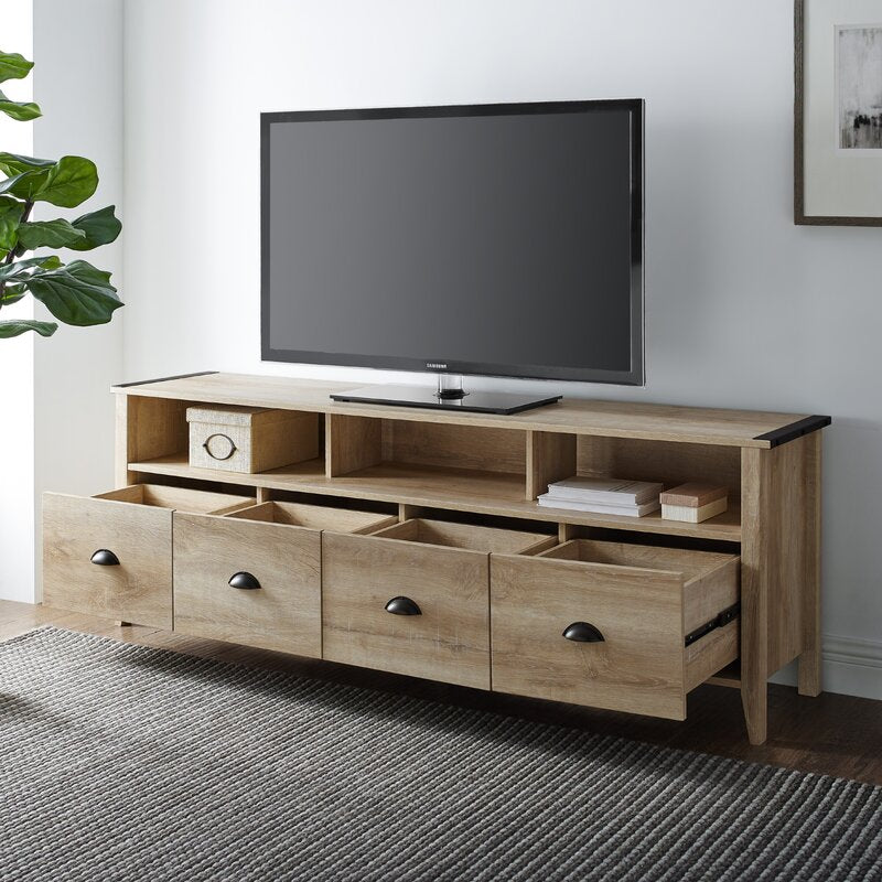White Oak Hedy TV Stand for TVs up to 85" Made from Engineered Wood