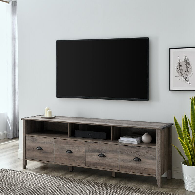 Gray Wash Hedy TV Stand for TVs up to 85" Made from Engineered Wood