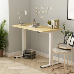 Oak White Height Adjustable Standing Desk Effortlessly Achieve Sit Stand Balance