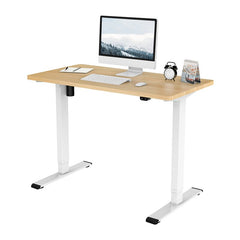 Oak White Height Adjustable Standing Desk Effortlessly Achieve Sit Stand Balance