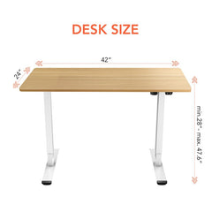 Oak White Height Adjustable Standing Desk Effortlessly Achieve Sit Stand Balance