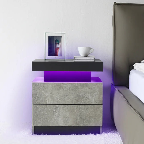 Gray Heimdall 20.5'' Tall 2 - Drawer Nightstand Perfect for Bedside