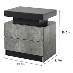 Gray Heimdall 20.5'' Tall 2 - Drawer Nightstand Perfect for Bedside