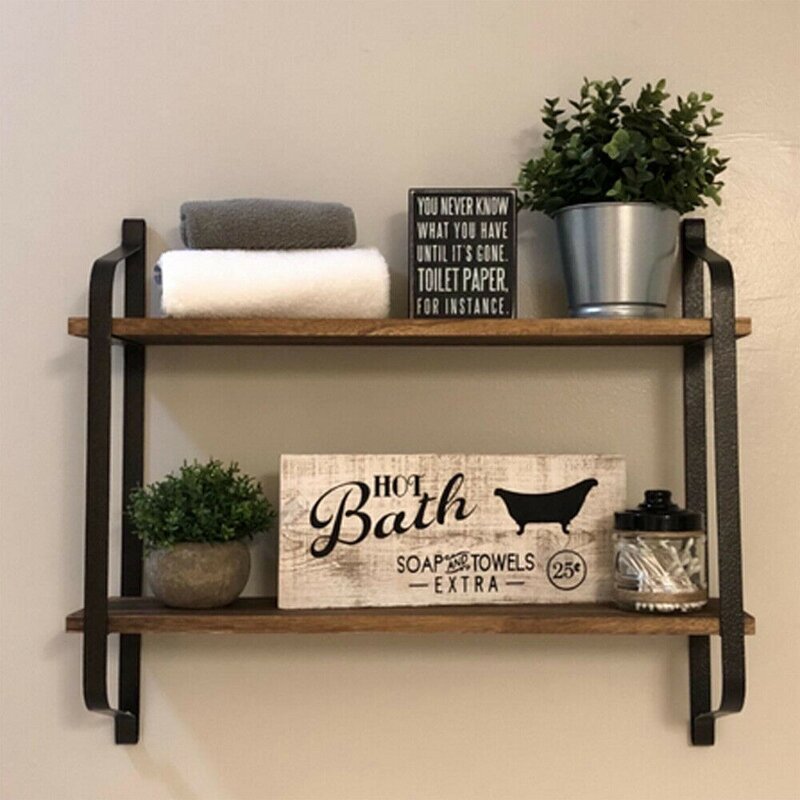 Heinen 2 Piece Pine Floating Shelf with Live Edge Sturdy Collection