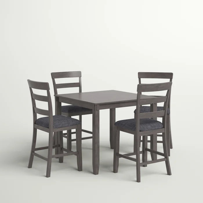 Heiss 4 Person Counter Height Dining Set Made from Solid and Engineered Wood