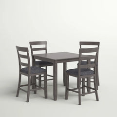 Heiss 4 Person Counter Height Dining Set Made from Solid and Engineered Wood