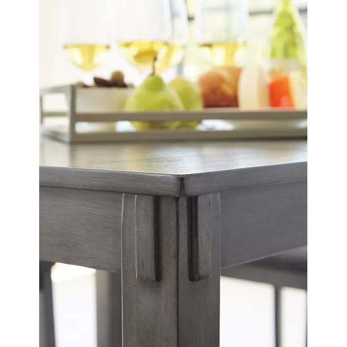 Heiss 4 Person Counter Height Dining Set Made from Solid and Engineered Wood