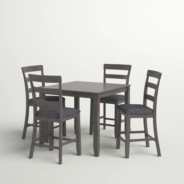 Heiss 4 Person Counter Height Dining Set Made from Solid and Engineered Wood