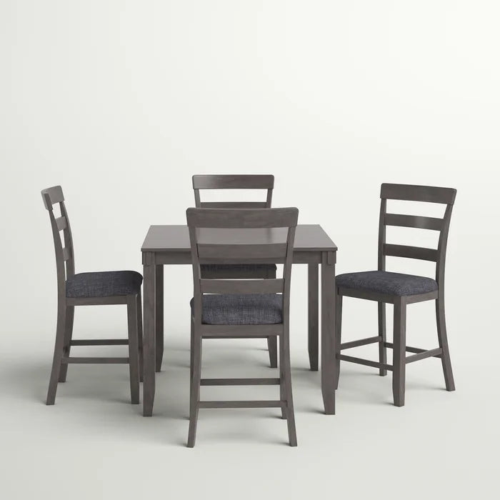 Heiss 4 Person Counter Height Dining Set Made from Solid and Engineered Wood