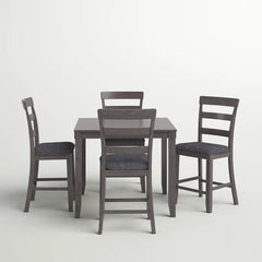 Heiss 4 Person Counter Height Dining Set Made from Solid and Engineered Wood