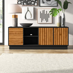 Caramel Black Heitzman Solid Wood TV Stand for TVs up to 85"