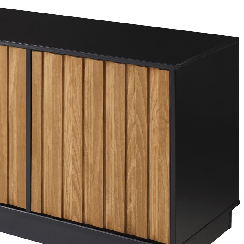 Caramel Black Heitzman Solid Wood TV Stand for TVs up to 85"