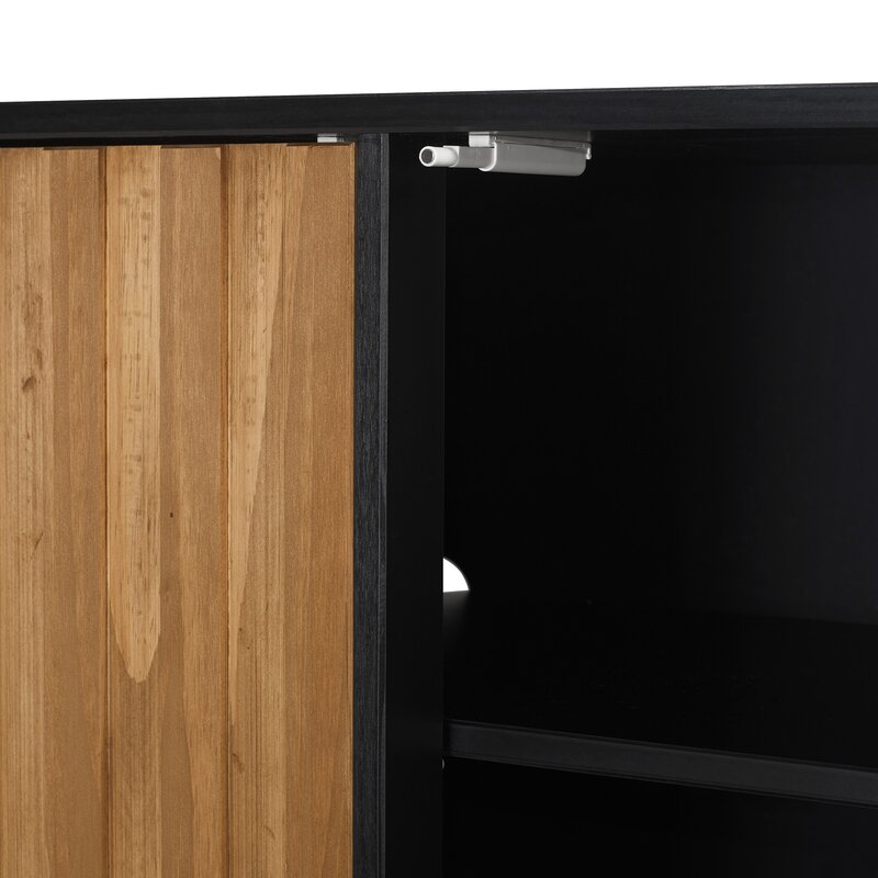 Caramel Black Heitzman Solid Wood TV Stand for TVs up to 85"