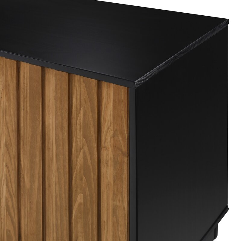 Caramel Black Heitzman Solid Wood TV Stand for TVs up to 85"