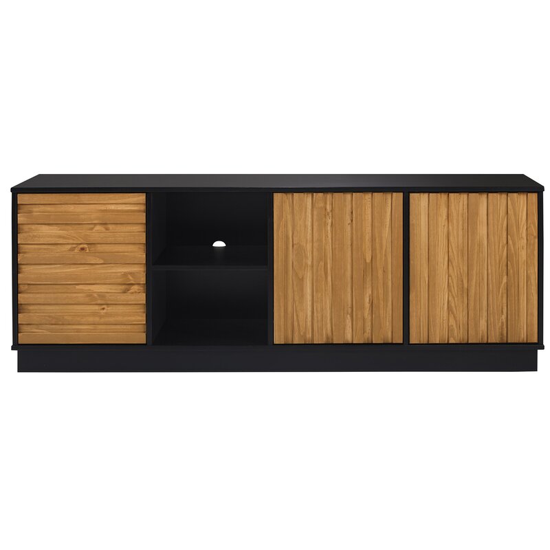 Caramel Black Heitzman Solid Wood TV Stand for TVs up to 85"