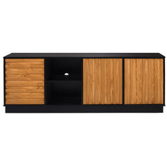 Caramel Black Heitzman Solid Wood TV Stand for TVs up to 85"