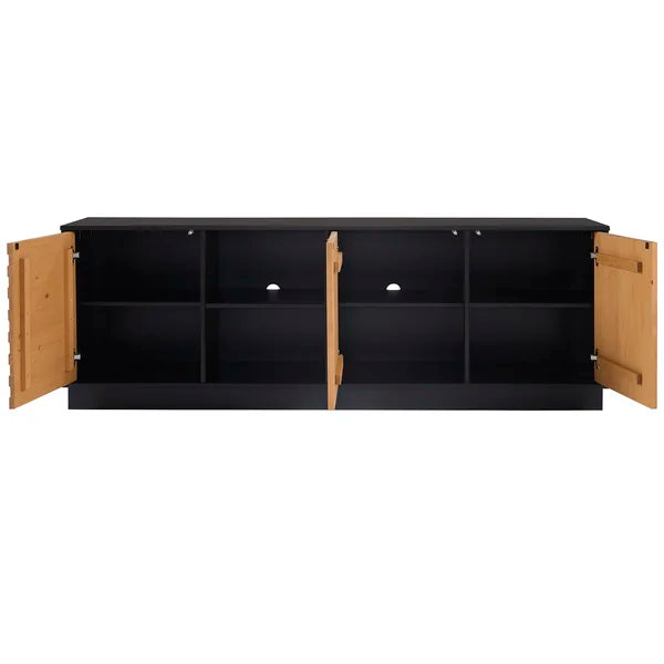Caramel/Black Heitzman Solid Wood TV Stand for TVs up to 85"