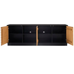 Caramel/Black Heitzman Solid Wood TV Stand for TVs up to 85"