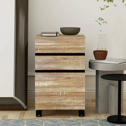Wood 15.7'' Wide 3 -Drawer Mobile Vertical Filing Cabinet
