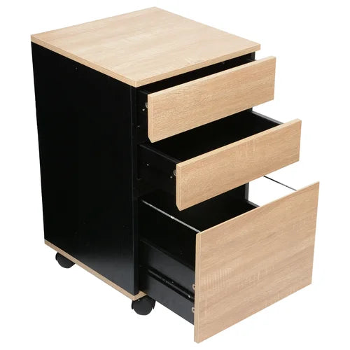 Wood 15.7'' Wide 3 -Drawer Mobile Vertical Filing Cabinet