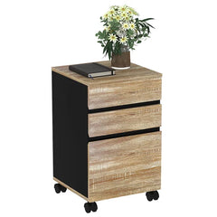 Wood 15.7'' Wide 3 -Drawer Mobile Vertical Filing Cabinet