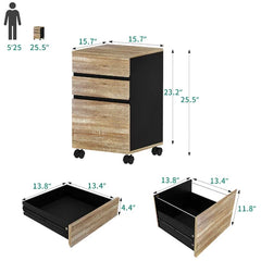 Wood 15.7'' Wide 3 -Drawer Mobile Vertical Filing Cabinet