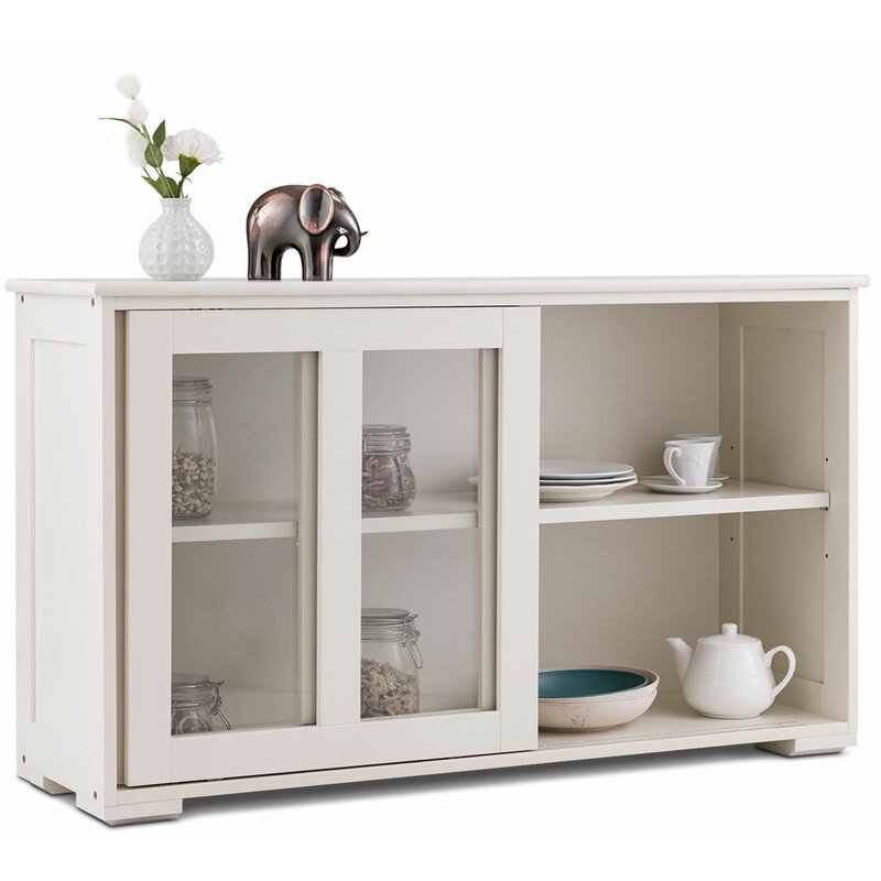 Cream Heller 42'' Wide Server  Simple Storage Space